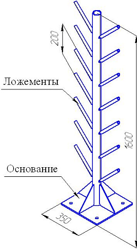 М.СТЛ.016 Стойка стеллажа для валов УЭЦН