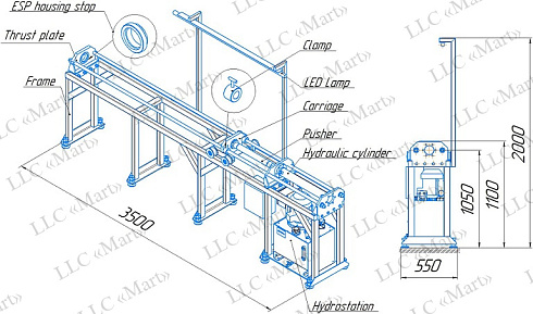 M.ST.007 ESP stage packages pressing out and disassembling bench